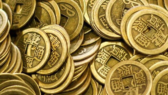 中国硬币护身符作为幸运符